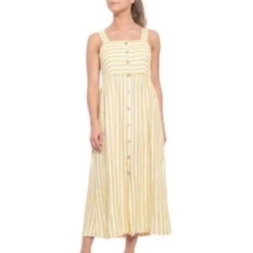 Rachel Zoe 100% Linen Yellow Stripe Dress- New with Tags